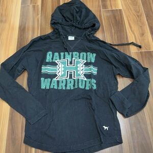 Medium Victoria’s Secret PINK rainbow warriors Hawaii UH bling hooded top
